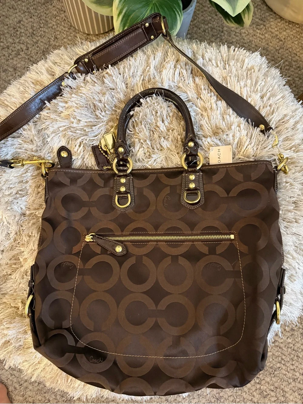 NWT Coach Signature Chocolate Madison Julianne Tote Bag